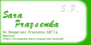 sara prazsenka business card